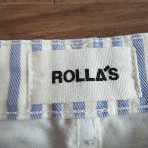 ROLLA'S Mirage High Rise Loose Fit Shorts in Laura Stripe Wisteria - Size 26 - Picture 15 of 16